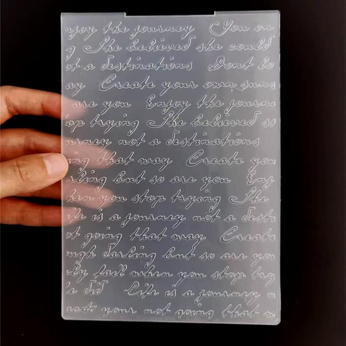 1PC Words Sentiment Background Embossing Folder - Image 3