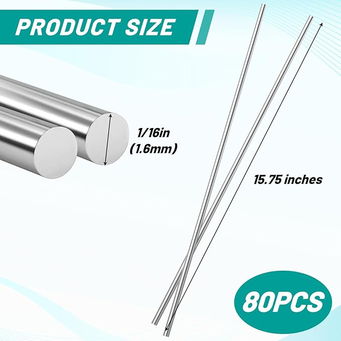 UNIFAMILY 80 Pcs Aluminum Welding Rods ER4043 1/16" x 16", TIG Welding Rod, Low Temp Aluminum Rod, Low Splatter Corrosion Resistance Aluminum Welding Wire, Tig Filler accessories