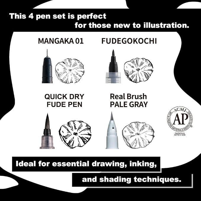 Kuretake Zig Inktober pen set, for Illustration, Manga Drawing, Lettering and - Image 4