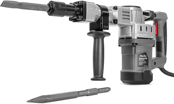 XtremepowerUS 1400W Demolition Electric Jack Hammer Concrete Breaker Trigger Lock with (2) Chisel Bit with Carrying Case