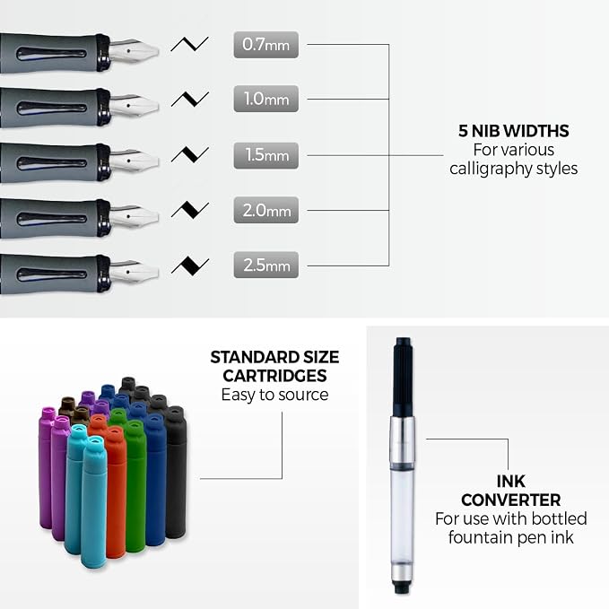 Zieler Ultimate Calligraphy Pen Gift Set, in a Tin Gift Box - Image 4