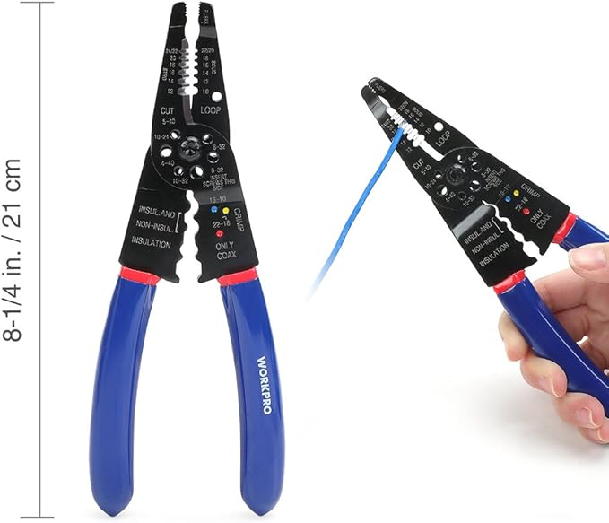 WORKPRO 582-piece Crimp Terminals, Wire Connectors, Heat Shrink Tube, Electrical Repair Kit with Wire Cutter Stripper