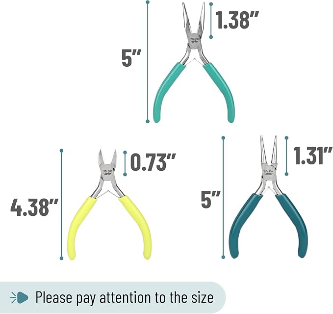 Mr. Pen- Pliers for Jewelry Making, 3 Pack, Chain Nose | Round Nose Pliers Set - Image 3