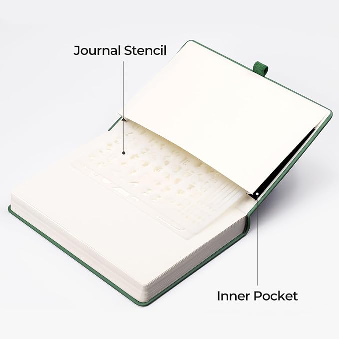 EMSHOI Dotted Journal Notebook, 320 Pages, A5 Size | Leather Hardcover - Image 5