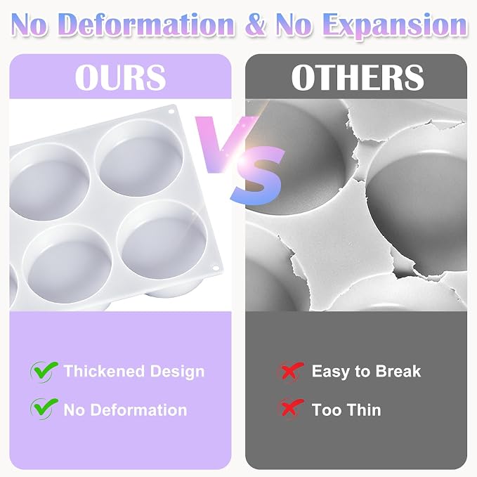 YOILES Deep Coaster Resin Molds Silicone Round Silicone Molds - Image 3