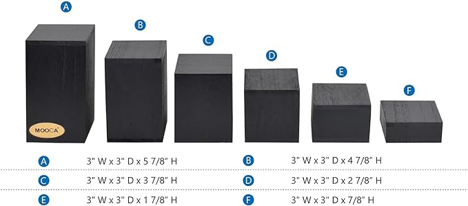 MOOCA Wooden 6 Pcs Square Risers - Image 2