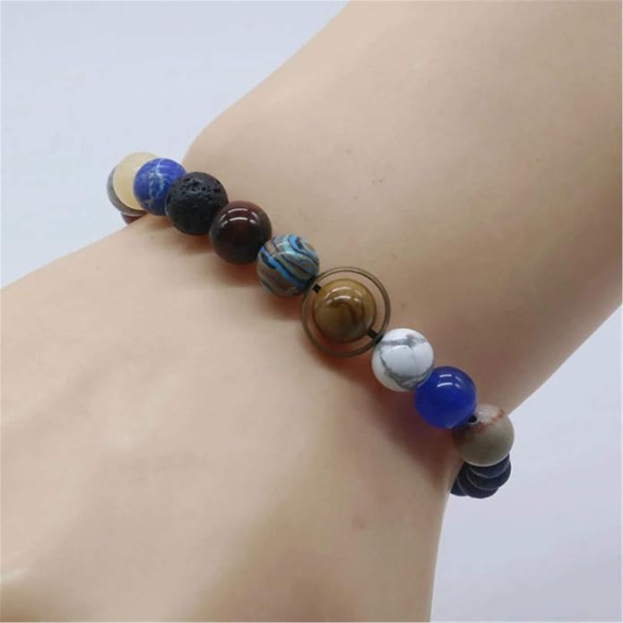 ONLYJUMP Planet Bracelet Solar System Universe Galaxy Bracelet Handmade Natural - Image 3