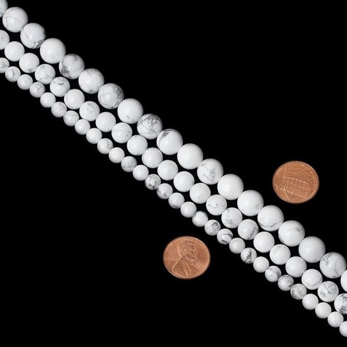 10mm 35PCS Natural White Howlite Gemstone Round Loose Stone Beads - Image 7