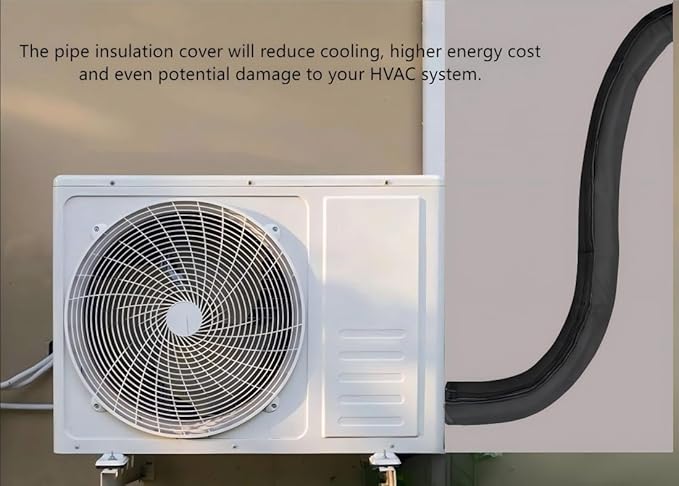 HVAC Pipe Insulation Wrap 3 Layers Flexible AC Line Insulation Cover 72 X 10.2 Inch Air Conditioner Hose Insulation Sleeve for Outdoor Mini Split