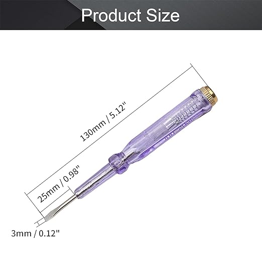 Fielect 2pcs Circuit Tester, Voltage Tester Pen Screwdriver Electric Test Detector, Slotted Screwdriver Test Pen 100-500V
