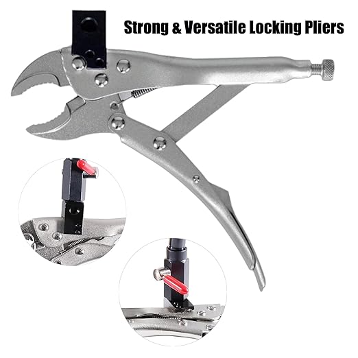 Disc Brake Rotor Ball Joint Gauge, 0-1” by 0.001” Dial Indicator, Automobile Brake Disc Flatness Runout Backlash Measuring Tool, with 13” Flexible Stem Holder & Locking Pliers
