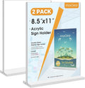 MaxGear Acrylic Sign Holder 8.5" x 11" Double Sided Display Stand, 2 Pack | by MaxGear