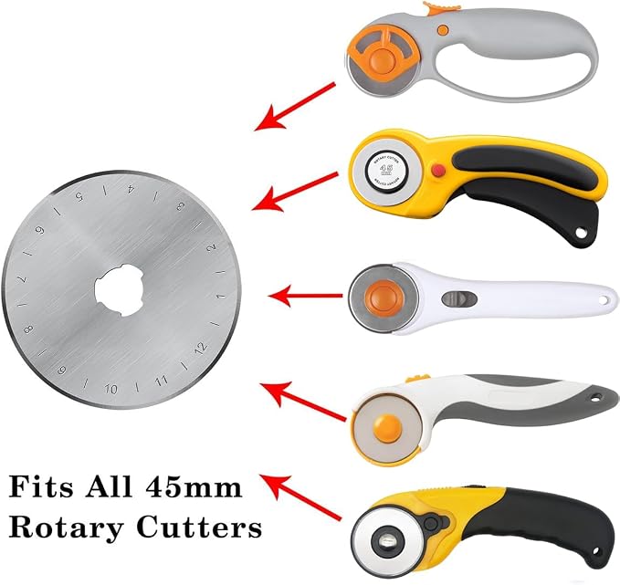 HEADLEY TOOLS 45mm Rotary Cutter Blades 10 Pack Fits Olfa, Replacement Rotary - Image 3