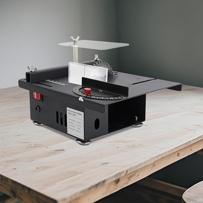 Table Saw Mini Precision Table Saws Crafts Woodworking Lathe Polishing Bench Portable Tabletop Saw Engraving Grinding High-Power Cutting Table Saw Upgraded Cutting Saw For DIY Crafts (7200RPM)