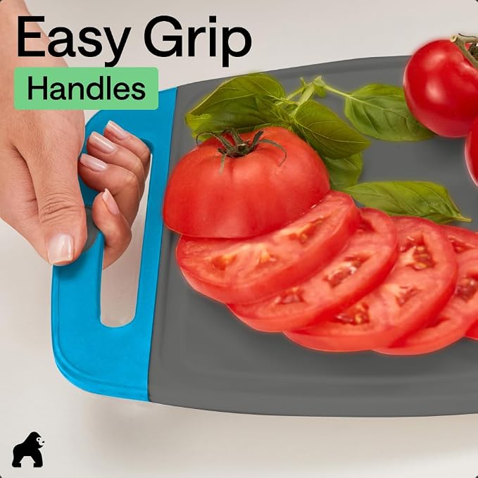 GORILLA GRIP BPA-Free Reversible Kitchen Cutting Board Set of 3, US Designed - Image 8