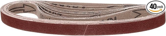 1/2 x 18 Inch Sanding Belt, 40 Pcs 180 Grit Knife Sharpener Belts Work Sharpening for Belt Sander Knife Carving Tool Metal Working