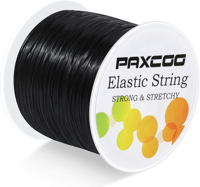 Black Elastic Stretchy String, Paxcoo Stretch Bead Cord by PAXCOO