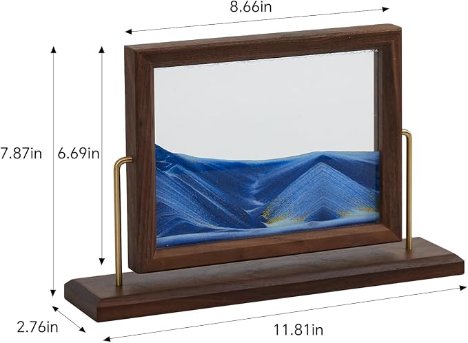 Solid Wood Oasis Mini Art Liquid Motion 360-Degree Rotation, Made of Black - Image 3