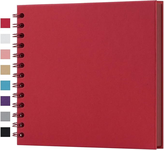 potricher 7 x 7 Inch DIY Scrapbook Album 40 Pages Hardcover Kraft Paper Scrap by potricher
