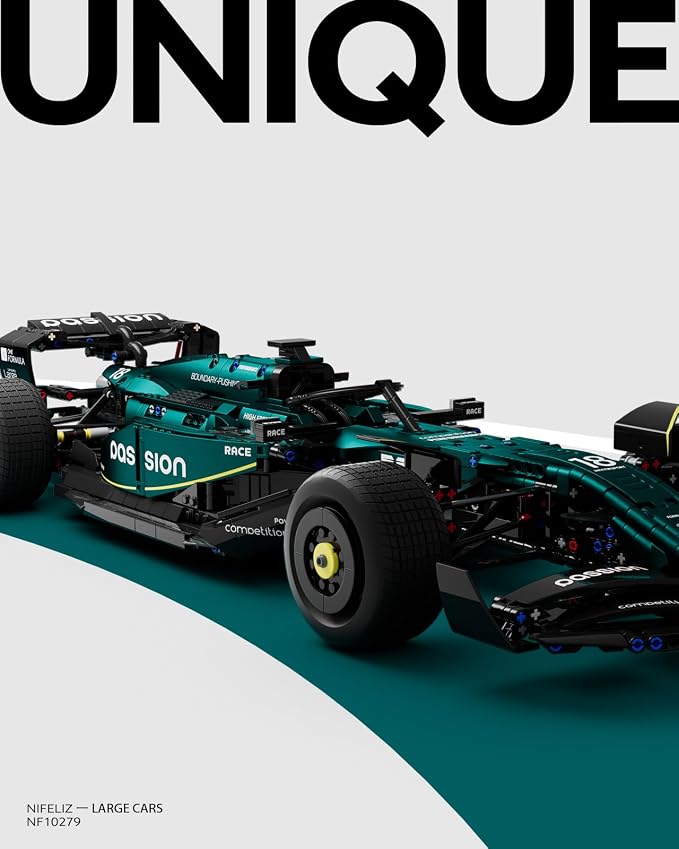 Nifeliz AM24 Formula 1 Racing Car Building Set, 1:8 Scale Collectible Set - Image 3