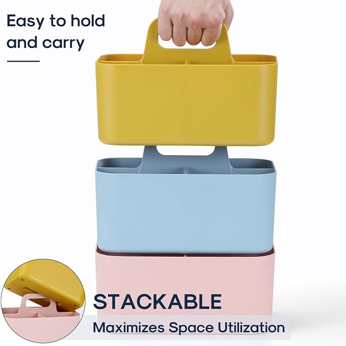 Multiuse Caddy Organizer with Handle, Portable Divided Plastic Tote Bin - Image 7