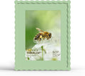 11x14 Picture Frame with Mat for 8x10, Wavy Edge Wooden Real Glass Photo Frame by THKRLOF