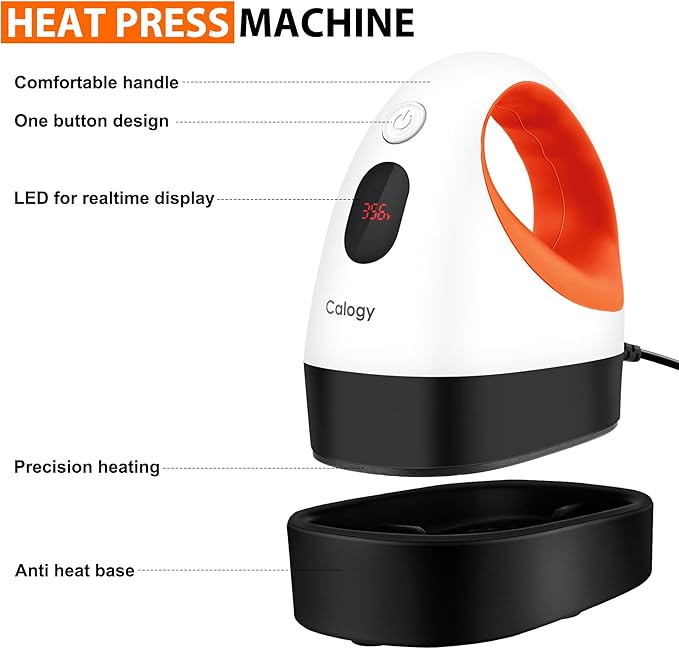 Calogy Mini Heat Press, Heat Transfer Machine, Constant Temp Control, Insulated - Image 5