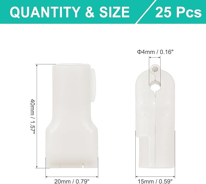 PATIKIL 4 mm Stop Peg Lock, 25 Pcs Pegboard Hooks Anti Sweep Theft Hook Locks Plastic Pegs for Mobile Accessories Shop Clothes Retail Security Display, White