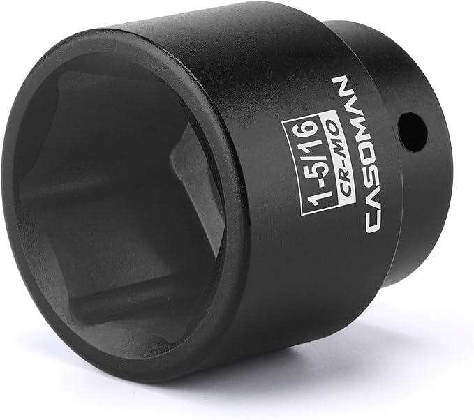 CASOMAN 1/2" Drive x 1-5/16" Impact Socket, 6-Point, SAE, CR-MO
