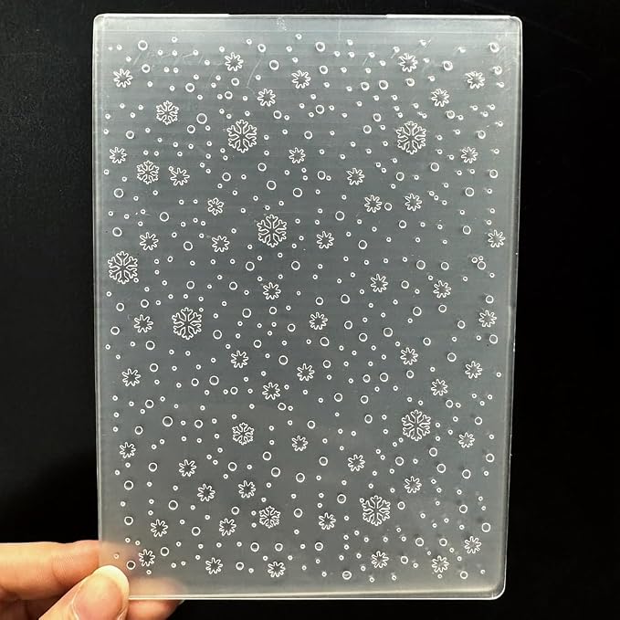 3D Plastic Embossing Folder Template Beautiful Christmas Snowflakes Texture A6 - Image 2