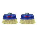 SALI 2 Pack Wire Cup Brush, 4 Inch Coarse Crimped Cup Brush for Grinders, with 5/8 Inch Arbor for Heavy Cleaning Rust, Stripping and Abrasive, for Angle Grinder