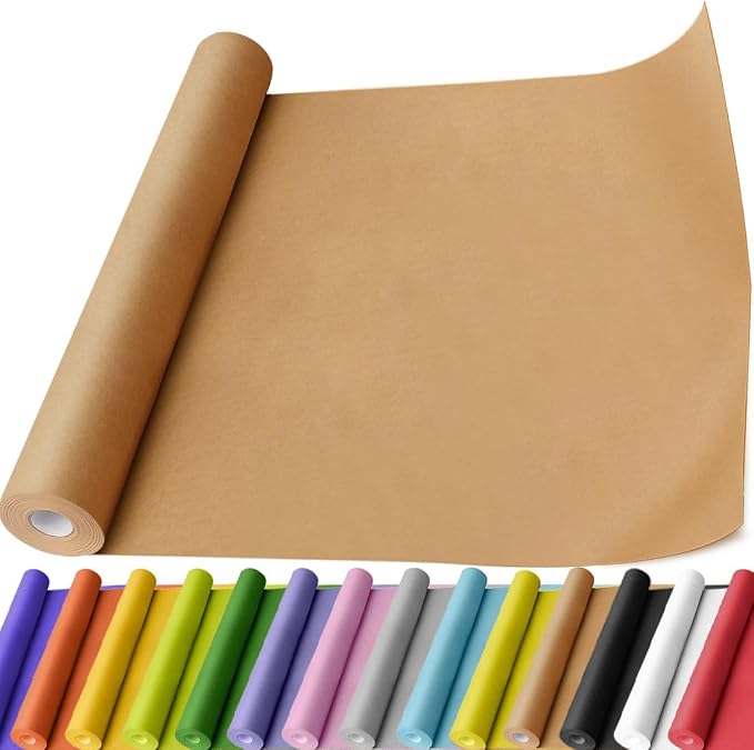 PerkHomy Brown Kraft Paper Roll 17.5" x 600" by PerkHomy