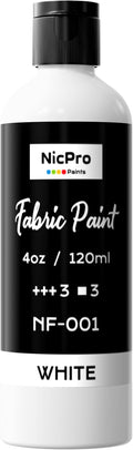 Nicpro White Fabric Paint, 4 oz Fabric Paint by Nicpro