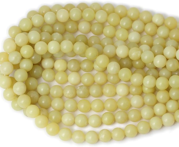 35PCS 10mm Natural Yellow Lemon Jade Gemstone Round Loose Beads - Image 3