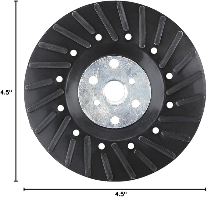BHA Angle Grinder Ribbed Backing Pad for Resin Fiber Disc, 4.5" x 5/8"-11