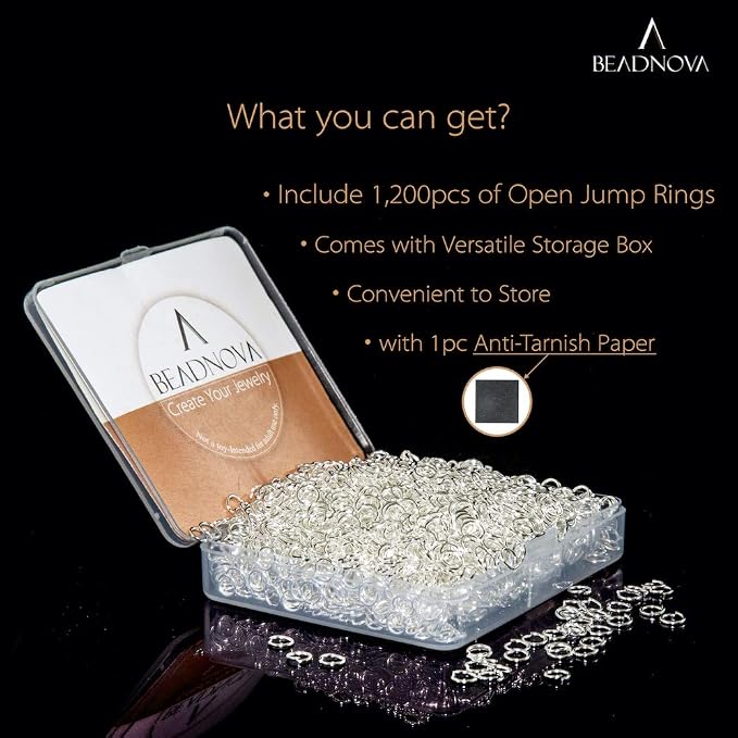 BEADNOVA 5mm Jump Rings for Jewelry Making Silver Open Jump Rings for Earrings - Image 2