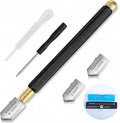 Glass Cutter 2mm-20mm, Upgrade Glass Cutter Tool, Pencil Style Oil Feed Carbide by Camdios