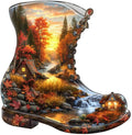 Jigfoxy Wooden Puzzles for Adults, Fall in a Boot Wood Puzzles Adult, Unique by Jigfoxy