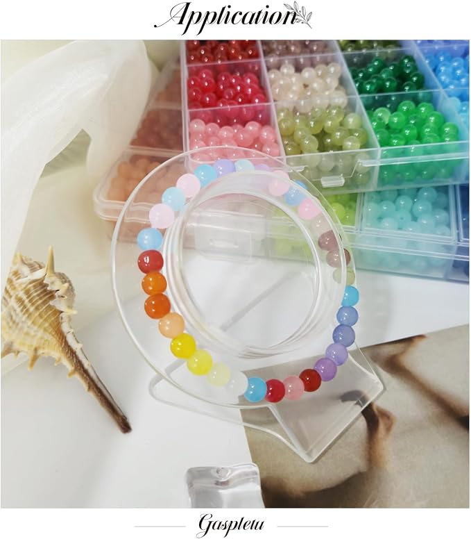 2800PCS 6mm Glass Beads for Jewelry Making, 56 Colors Crystal Beads Bracelets - Image 5