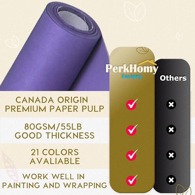 PerkHomy Purple Kraft Paper Roll 36" x 1 - Image 3