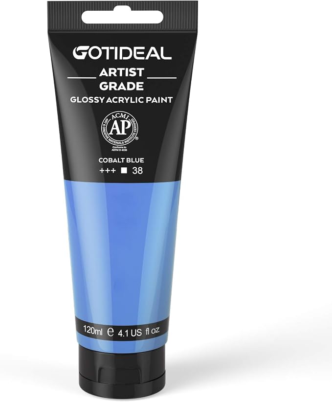 GOTIDEAL Acrylic Paint Cobalt Blue Tubes Non Toxic Non Fading, Rich Pigments by GOTIDEAL