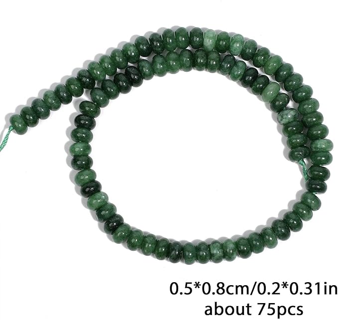 Songxi 5x8mm Natural Canada Green Stone Rondelle Beads, Gemstone - Image 4
