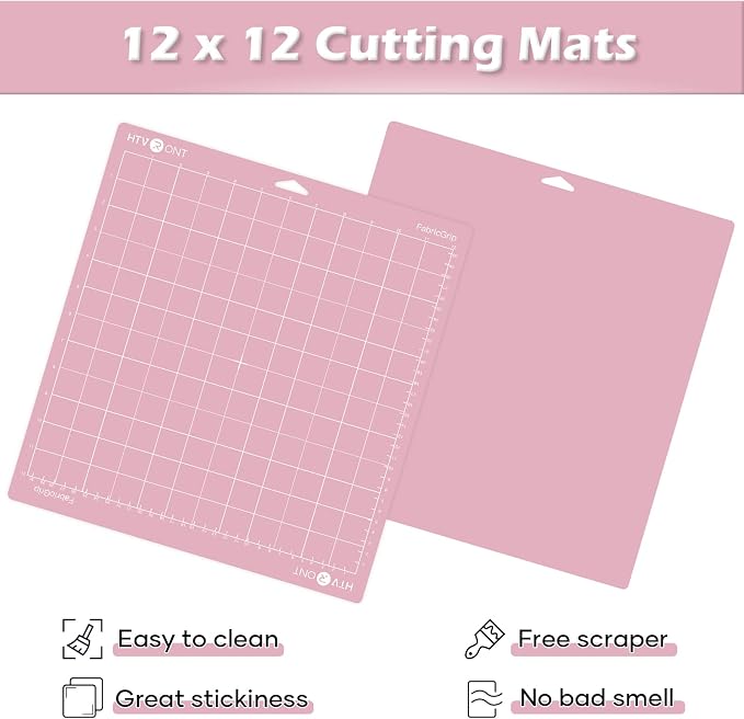 HTVRONT Fabric Grip Cutting Mats, 2 Pack Cutting Mat 12x12 Compatible - Image 4