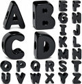 26 Pcs Chunky Black Letter Beads, 20mm Jumbo 3D Acrylic Letter Beads, Big by DoDoBeads