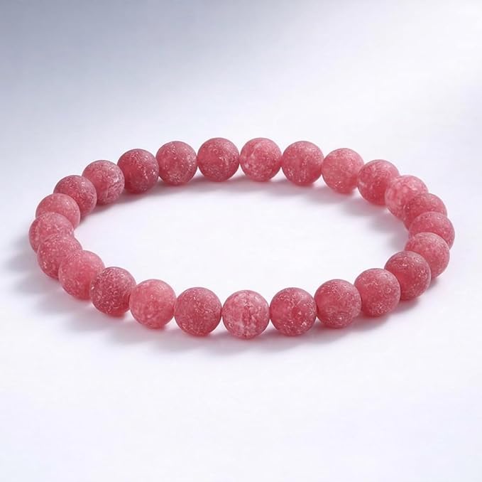 60pcs Natural Matte Red Gemstone Beads，6mm Frosted Round Loose Stone Beads - Image 4