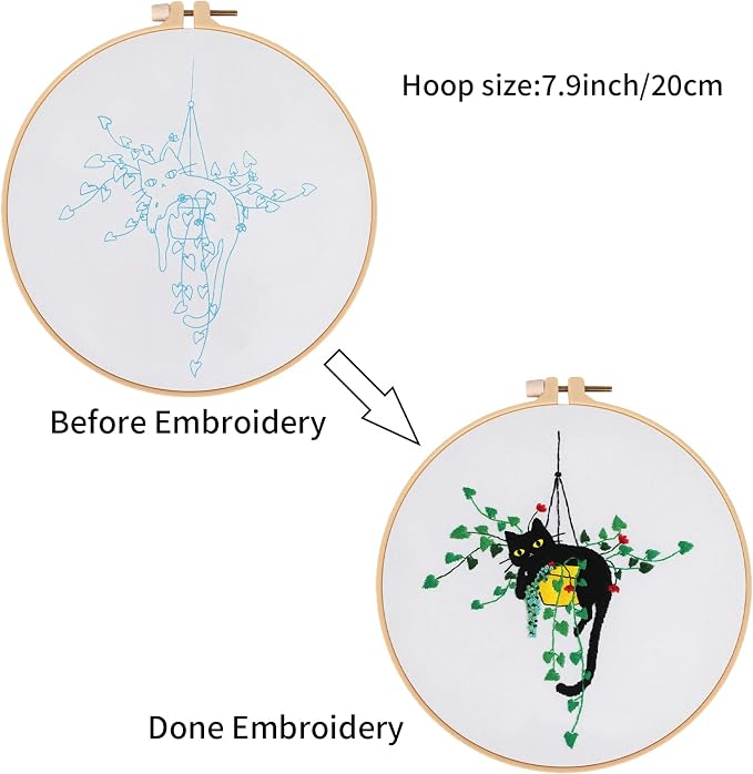 Louise Maelys Stamped Cat Embroidery Kit - Image 3