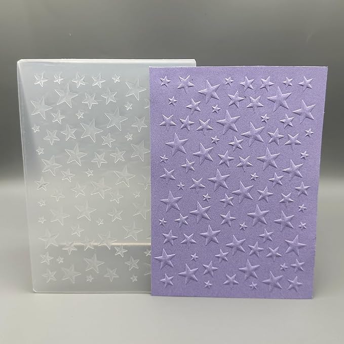 3D Plastic Embossing Folder Template Stereoscopic Stars Texture A6 Size - Image 6