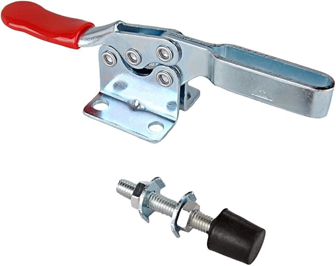E-TING 2pcs Hand Tool 201B Toggle Clamp 198Lbs Antislip Red Horizontal Clamp 201-B Quick Release Tool