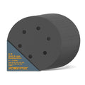 POWERTEC 4D14600 6" A/O Hook and Loop/Back Film 6 Hole Disc, Assortment Grits 40, 80, 100, 120, 180, 220, 320, 400, 600 and 800, Grey, 100-Pack