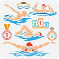 11.8"x11.8" Swimmer Swimming Wall Stencil Templates, Water Sports Reusable by Doodlream